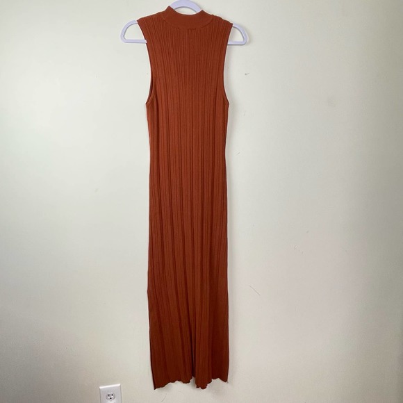 Wayf Brown Rust Sleeveless Mock Neck Midi Dress NWT Size XL - Picture 2 of 7